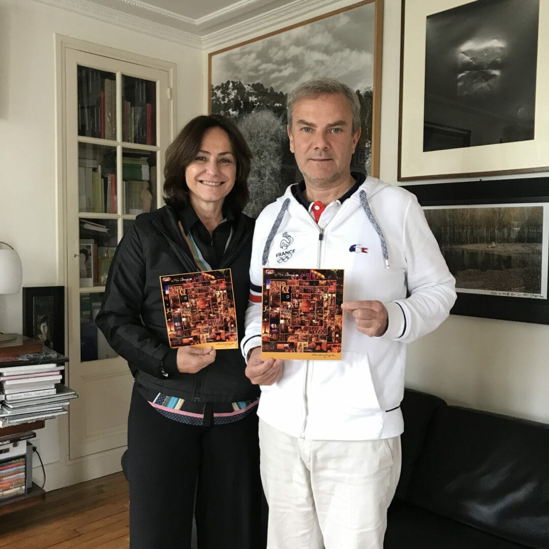 Claudia Jaguaribe, Brazilian artist, after signed his pictures for the next projet photobook « Beijing Overshoot », at home, ready to print. a magic book about pollution and environment … Limited edition of 500 copies with this signed c print. An artist Edition of 30 copies is available too…