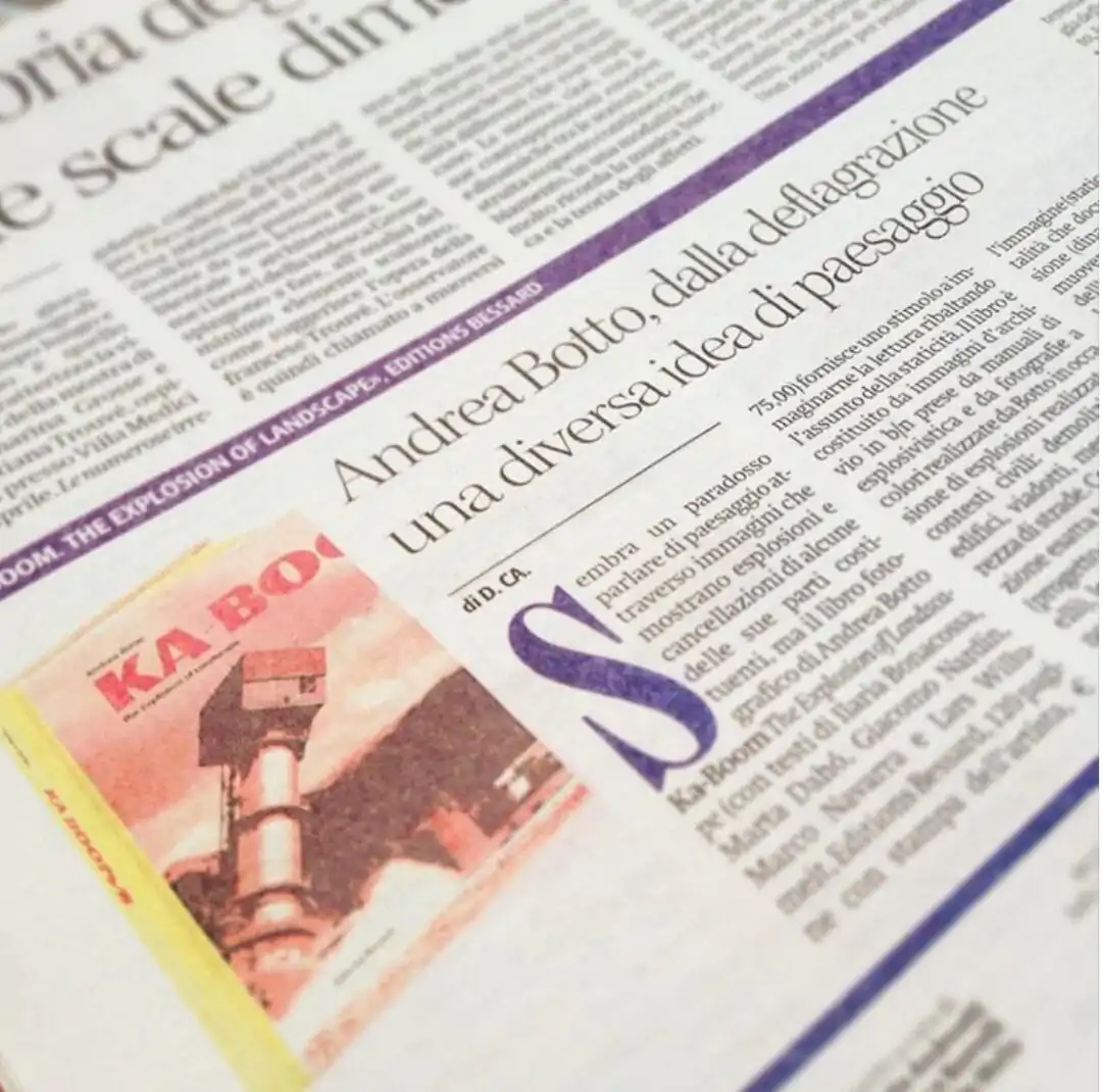 Oggi su #alias il manifesto la recensione del mio libro « KA-BOOM The Explosion of Landscape », pubblicato da Editions Bessard nel 2017. Grazie Daniele Capra 💥💥💥 #kaboom #andreabotto #editionsbessard #book #explosion #blasting #manual #paesaggio #landscape #photography #landscapephotography #fotografia #fotografiaitaliana #libro #review #danielecapra #destruction #distruzione #contemporaryart